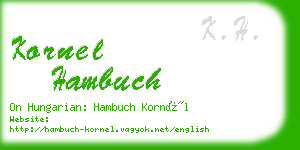 kornel hambuch business card